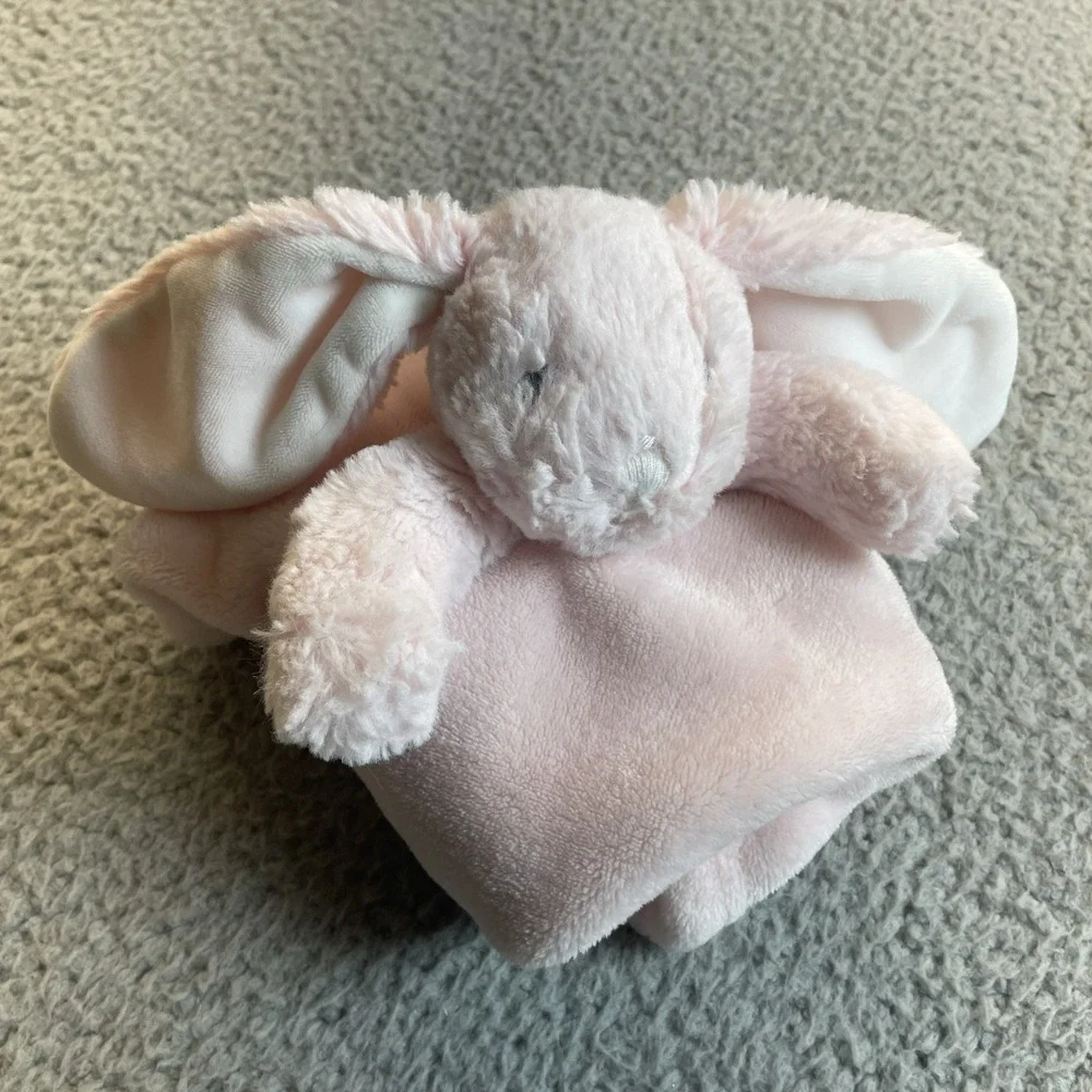 Blankets &‎ Beyond Pink White Minky Dot Bunny Rabbit Soft Comfort